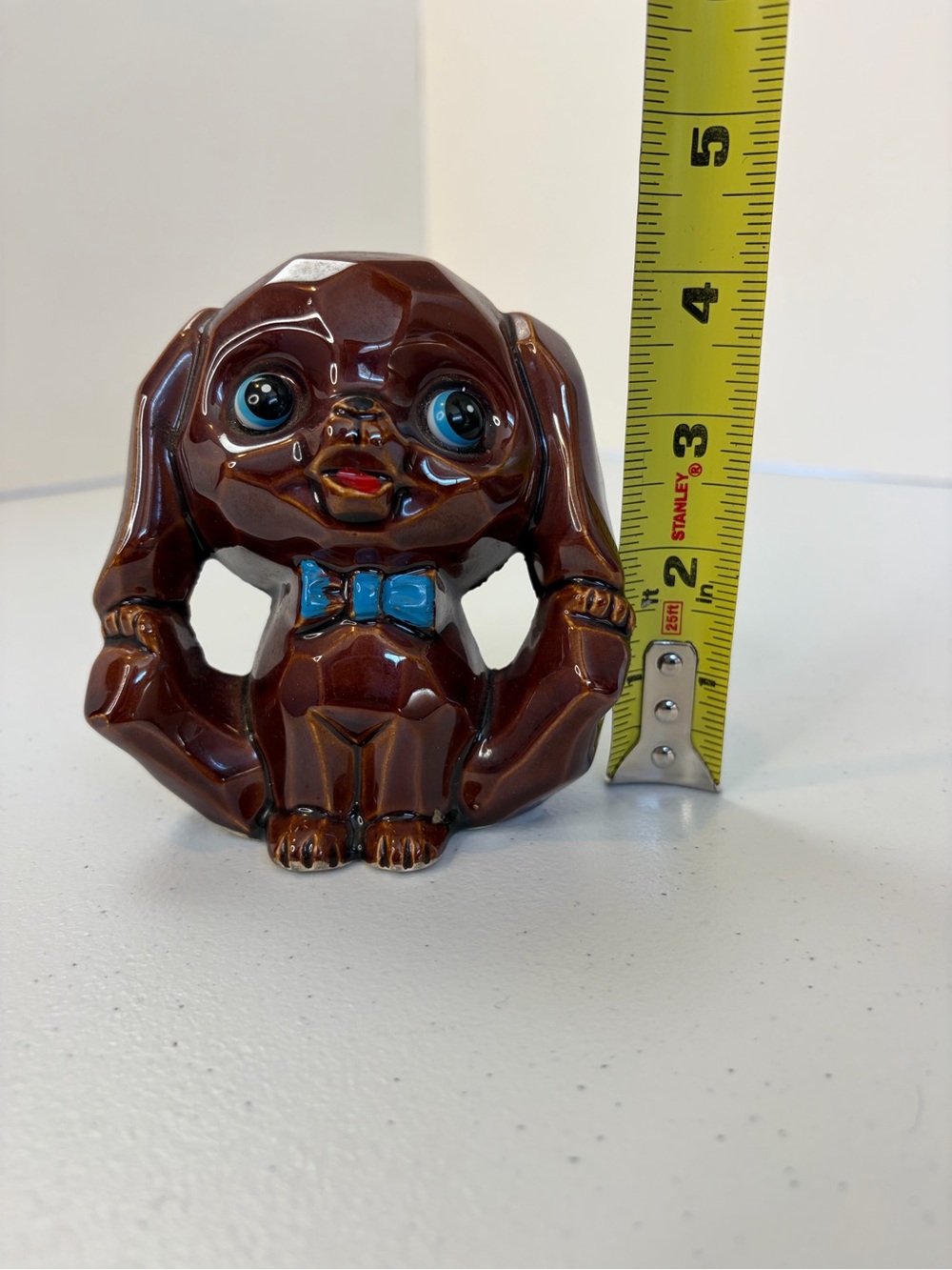 Vintage Puppy Dog Ceramic Piggy Coin Bank Figurine Retro 70s Home Decor kitsch - Picture 8 of 9